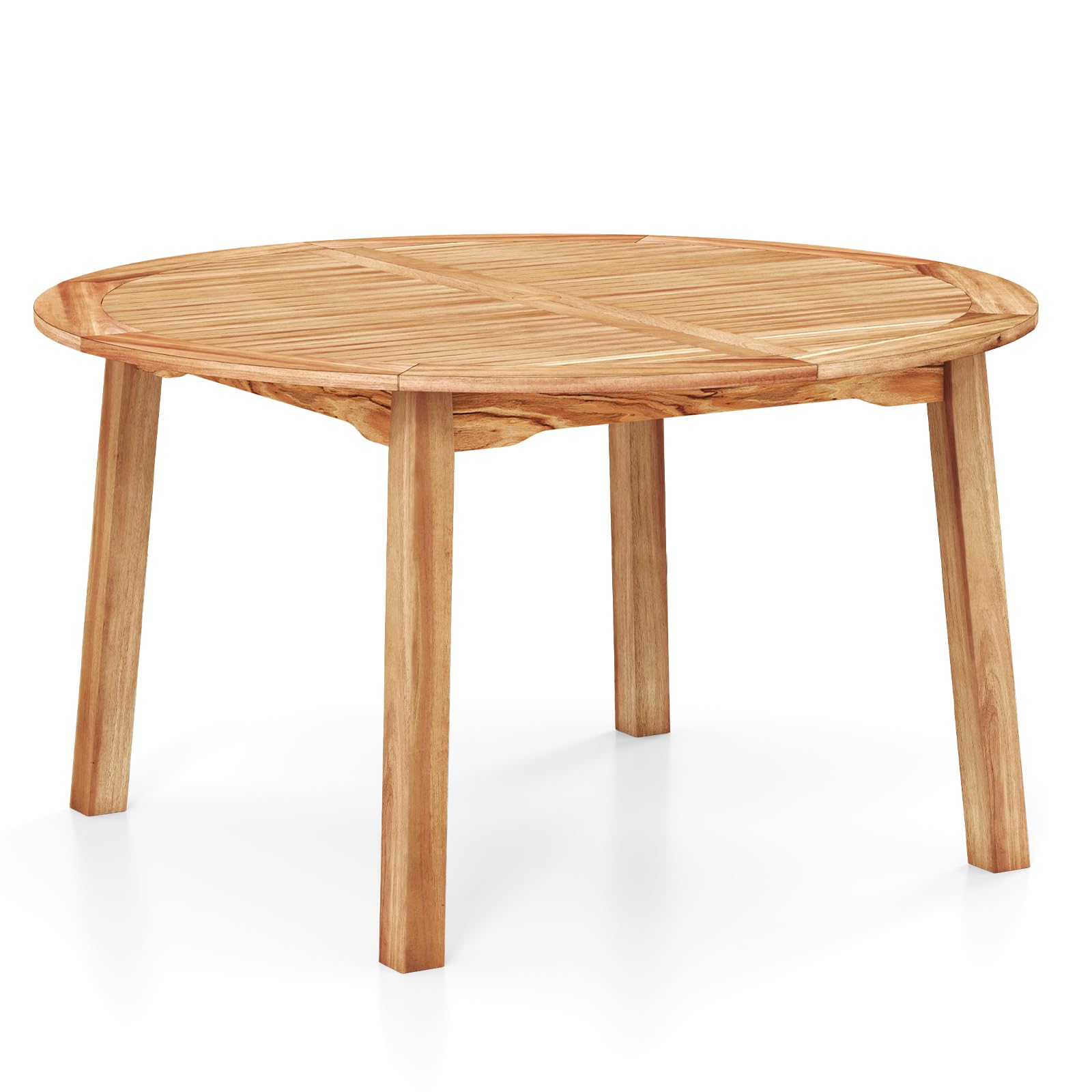 Table à manger ronde Tangkula d'extérieur pour 4 à 6 personnes pour le jardin